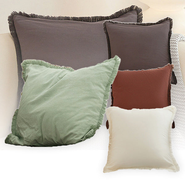 Tassel Trim Throw Pillow Covers