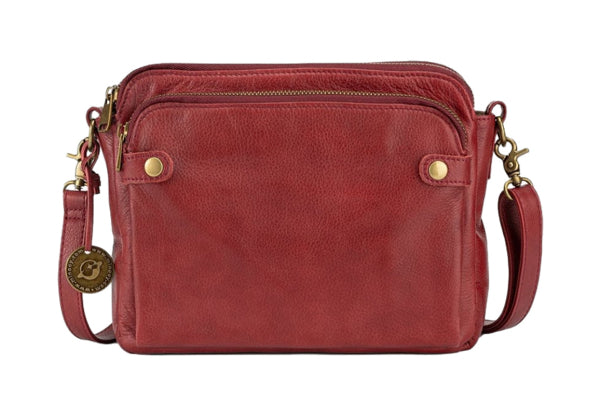 3-Layer PU Leather Crossbody Bag with Card Holder