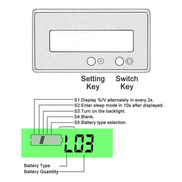 Battery Status LCD Voltmeter