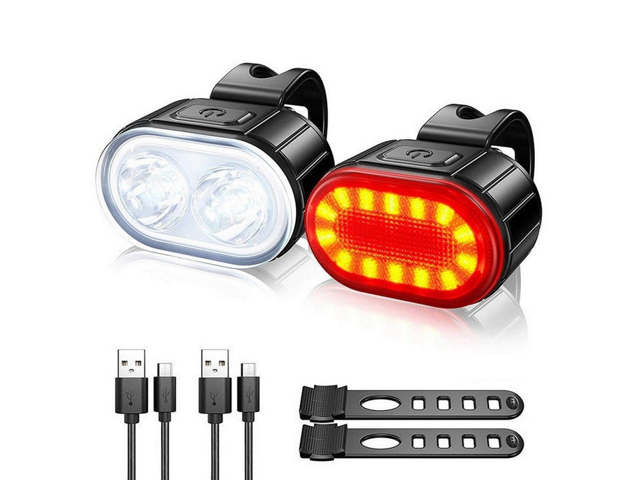 Rechargeable Bicycle Front and Taillight Bike Lights