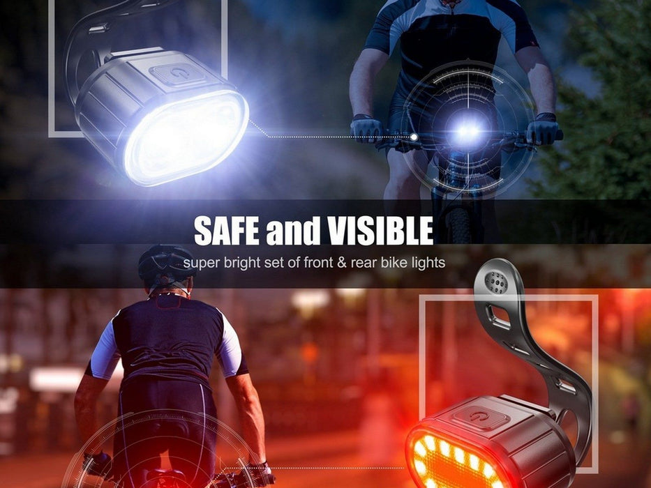 Rechargeable Bicycle Front and Taillight Bike Lights