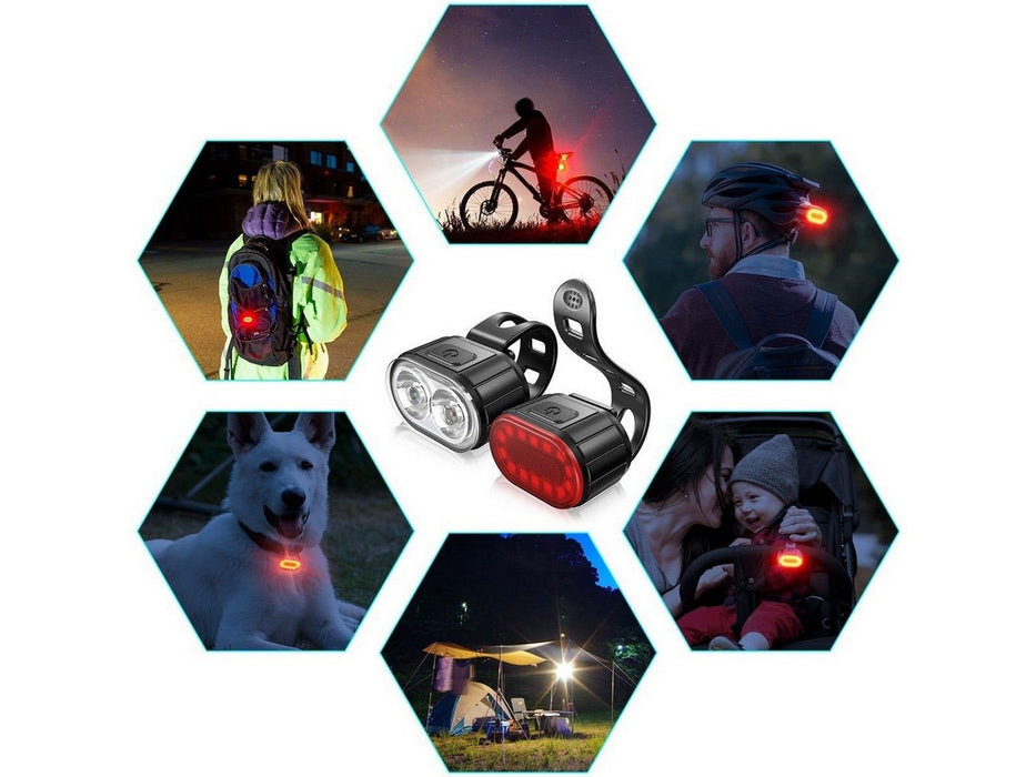 Rechargeable Bicycle Front and Taillight Bike Lights