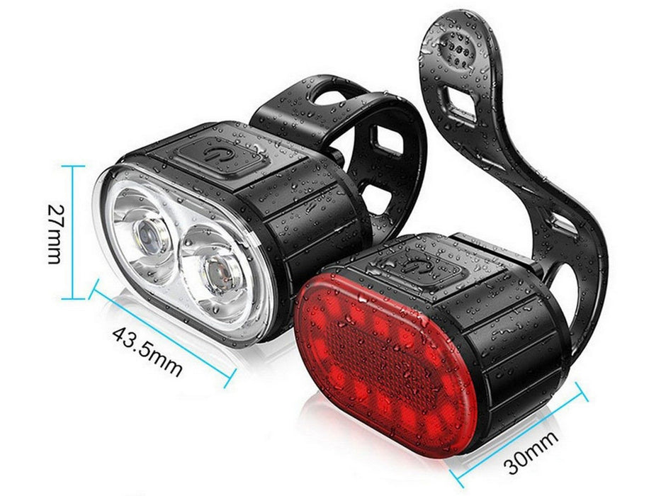 Rechargeable Bicycle Front and Taillight Bike Lights