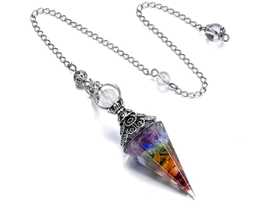 Resin Chakra Reiki Dowsing Pendulum Pendant