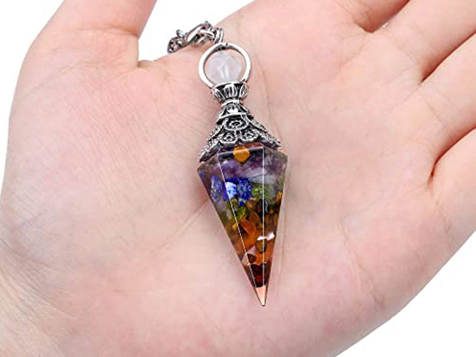 Resin Chakra Reiki Dowsing Pendulum Pendant