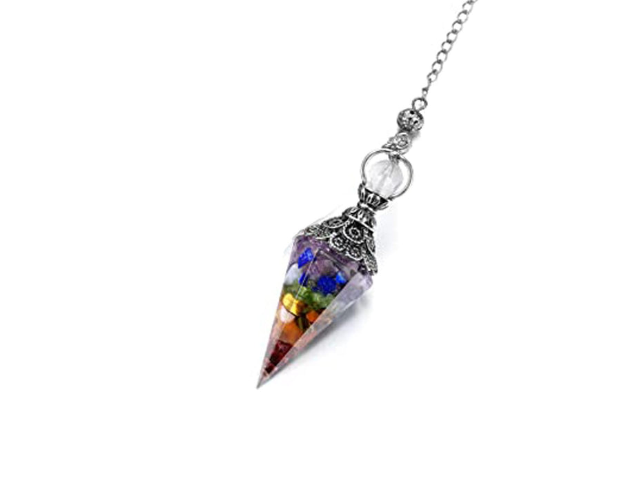 Resin Chakra Reiki Dowsing Pendulum Pendant