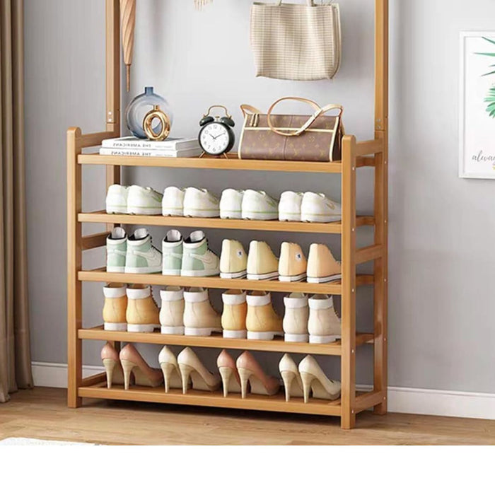 Bamboo 2 in 1 Coat & Shoe Rack