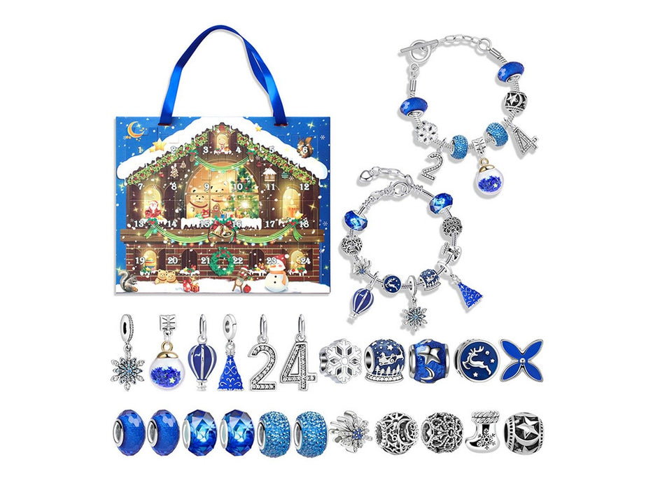 24 Days Christmas Countdown Calendar Advent Blind Box DIY Bracelet Kit