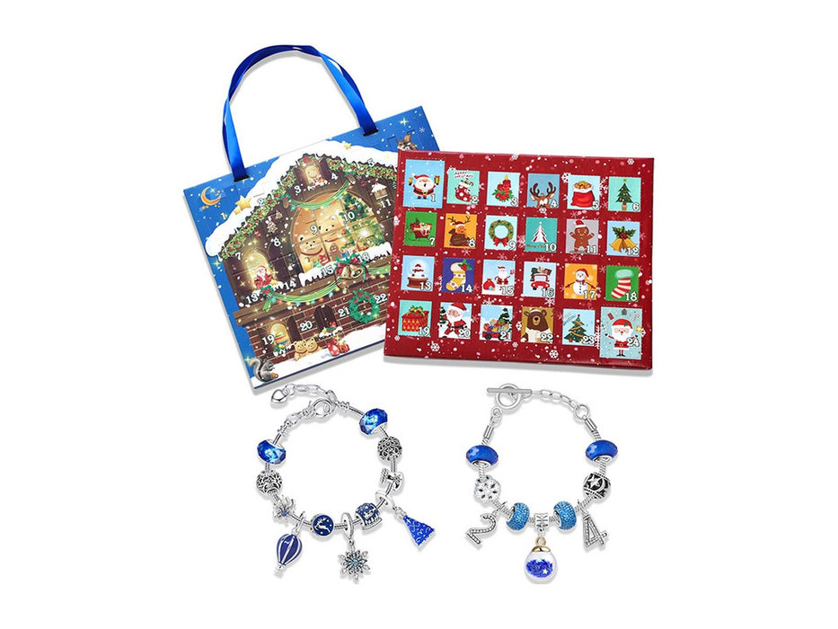 24 Days Christmas Countdown Calendar Advent Blind Box DIY Bracelet Kit