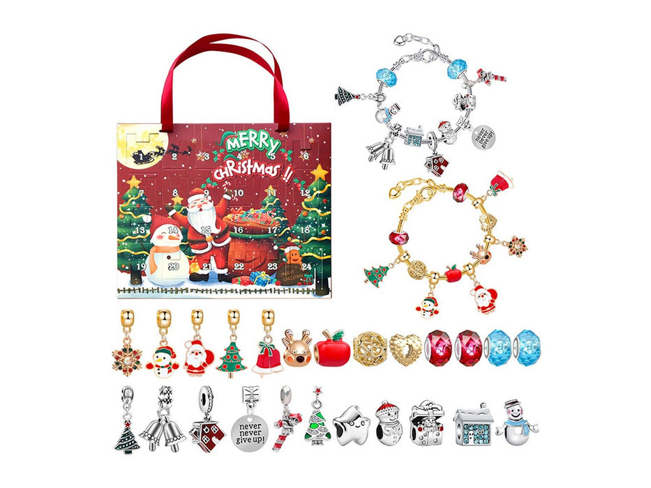 24 Days Christmas Countdown Calendar Advent Blind Box DIY Bracelet Kit