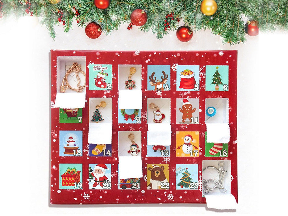 24 Days Christmas Countdown Calendar Advent Blind Box DIY Bracelet Kit