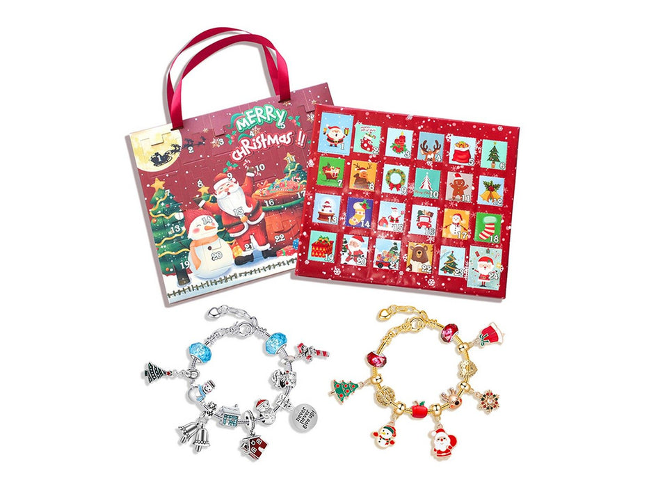 24 Days Christmas Countdown Calendar Advent Blind Box DIY Bracelet Kit