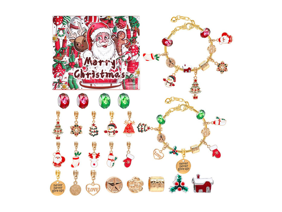 24 Days Christmas Countdown Calendar Advent Blind Box DIY Bracelet Kit