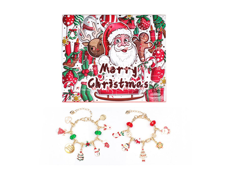 24 Days Christmas Countdown Calendar Advent Blind Box DIY Bracelet Kit