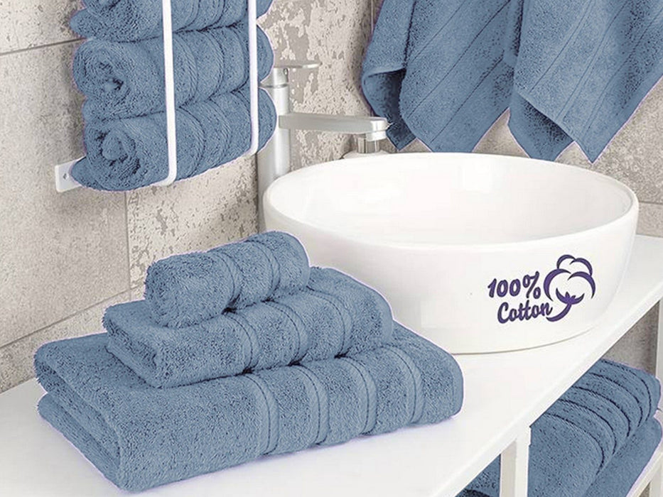 Pure Cotton Absorbent Bath Towels - 6 Pcs Set