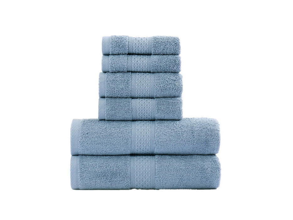 Pure Cotton Absorbent Bath Towels - 6 Pcs Set