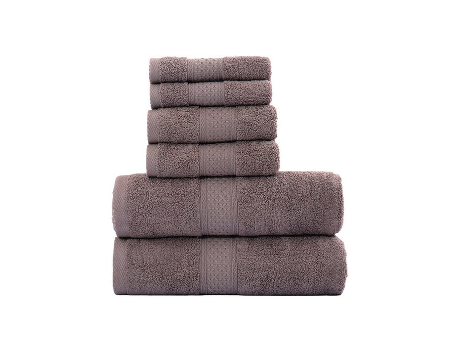 Pure Cotton Absorbent Bath Towels - 6 Pcs Set