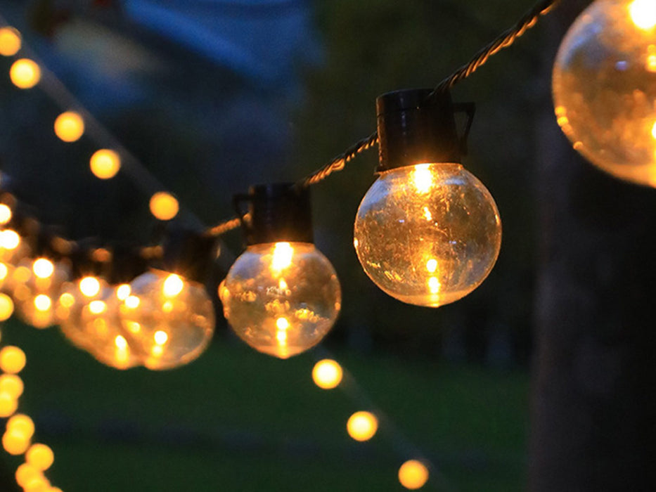 Retro Solar LED Garden String Lights with Festoon Bulbs