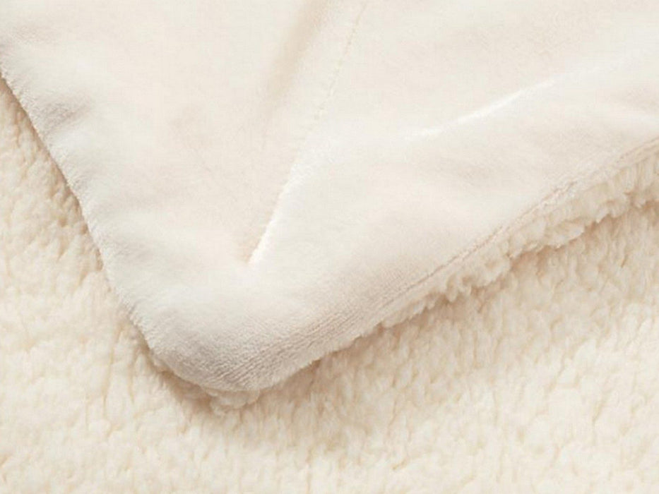 Faux Sherpa Lambswool Throw Blanket - Reversible