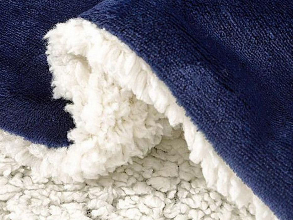 Faux Sherpa Lambswool Throw Blanket - Reversible