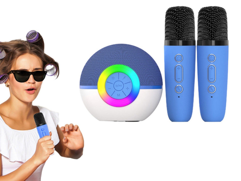 Portable Bluetooth Karaoke Machine with 2 Wireless Microphone