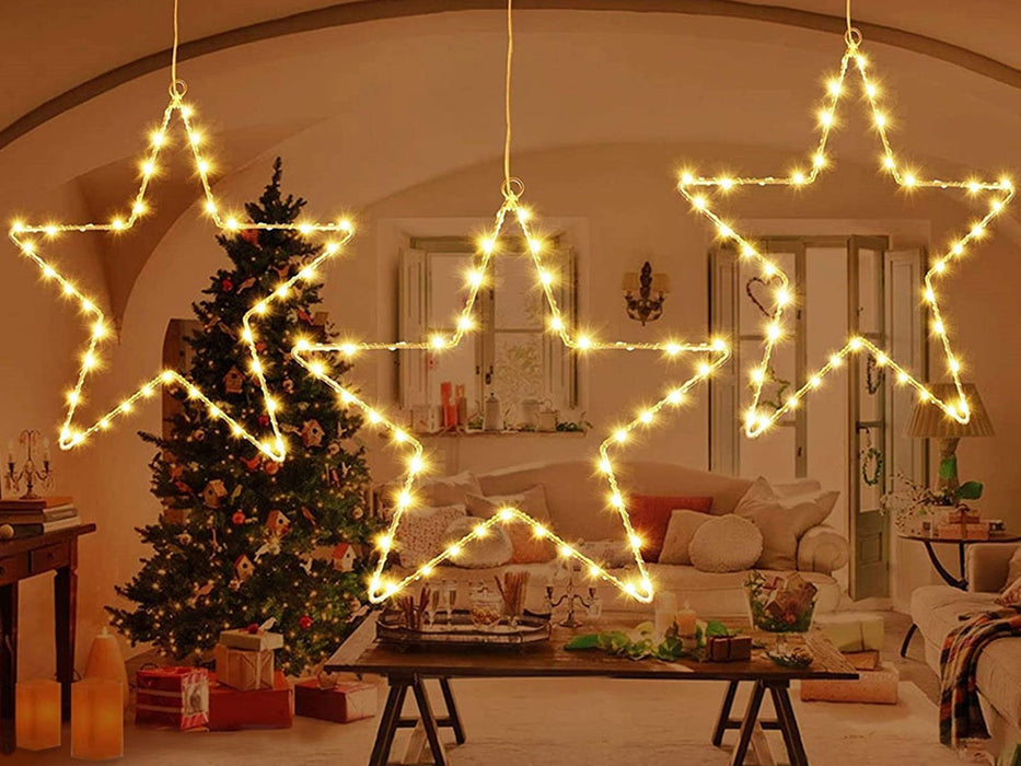 3Pcs Christmas LED Star Decoration Lights