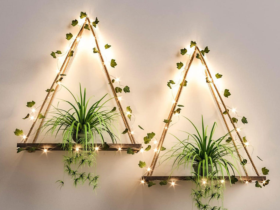 Artificial Ivy LED Strip Wall Hanging Shelves