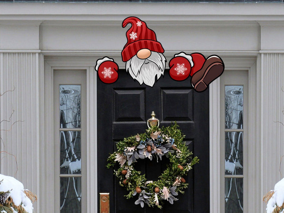 Outdoor Santa Claus Christmas Fence Decoration