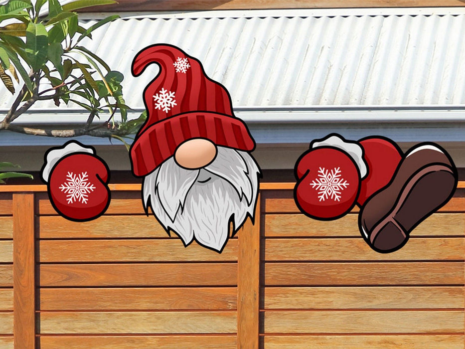 Outdoor Santa Claus Christmas Fence Decoration