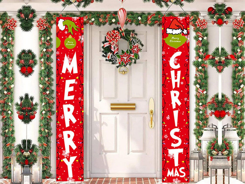 Grinch Inspired Christmas Door Banner