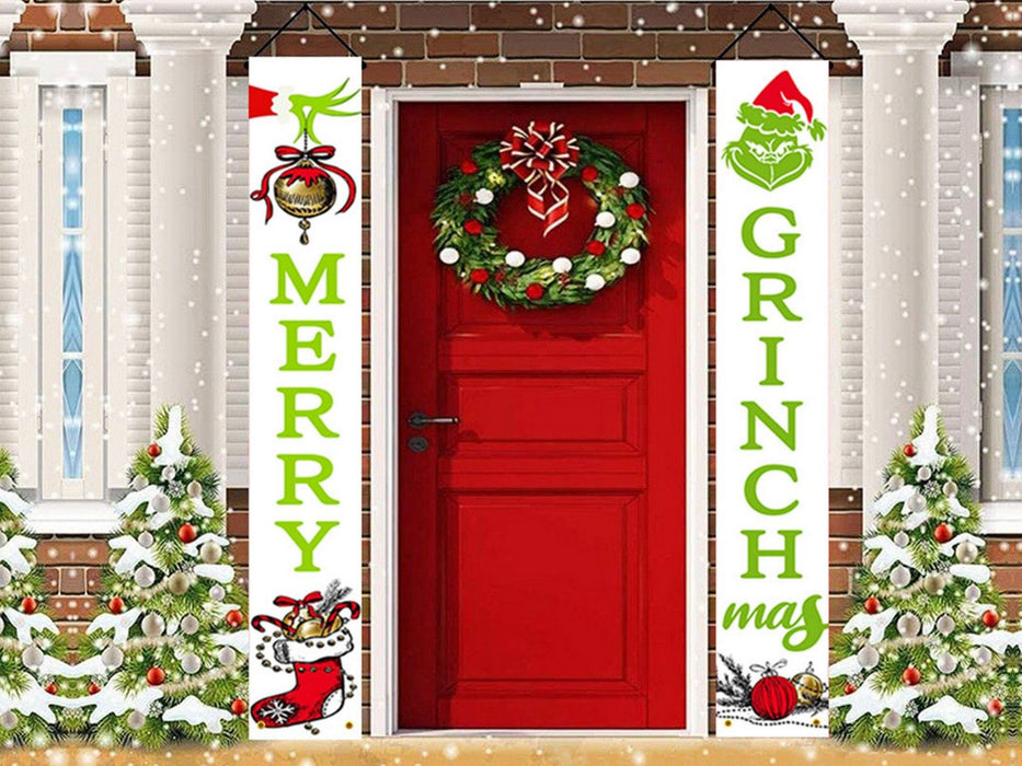 Grinch Inspired Christmas Door Banner