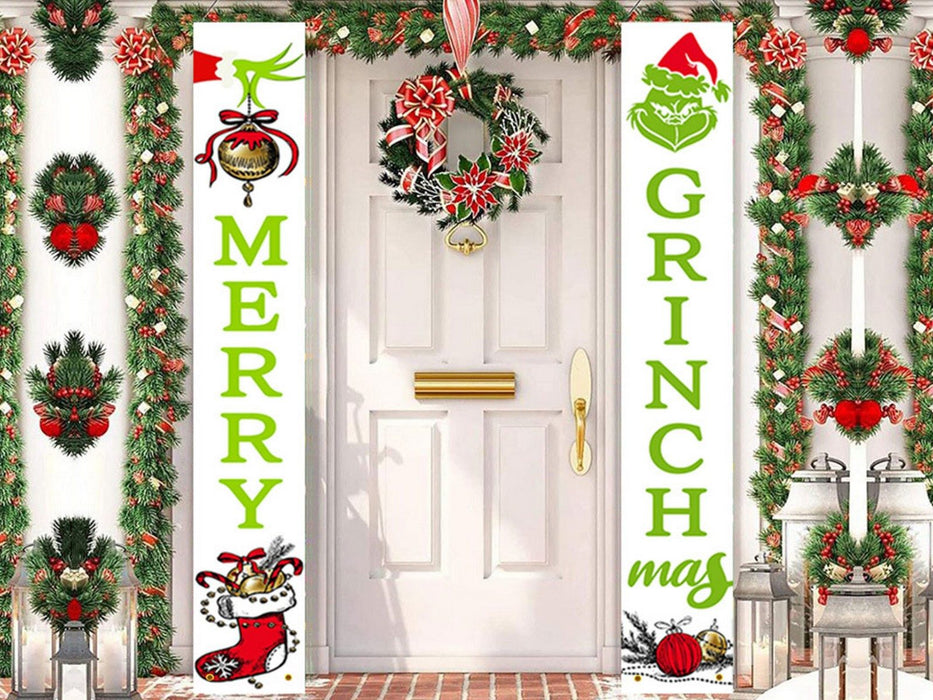 Grinch Inspired Christmas Door Banner