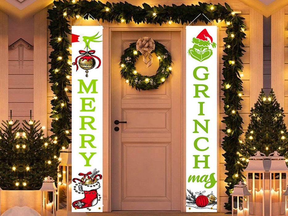 Grinch Inspired Christmas Door Banner