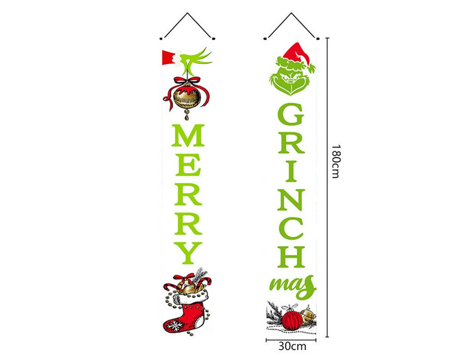 Grinch Inspired Christmas Door Banner