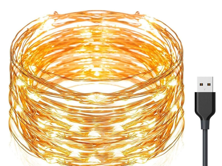 20m USB Powered Copper Wire Lights