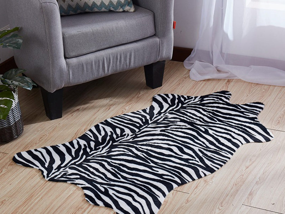 Animal Print Faux Fur Area Rug