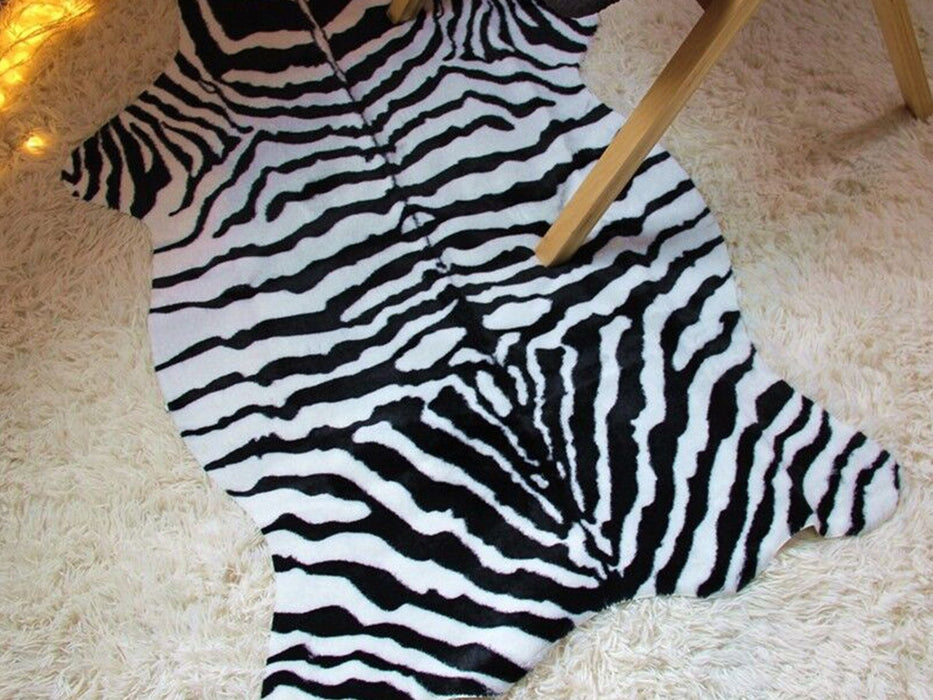 Animal Print Faux Fur Area Rug