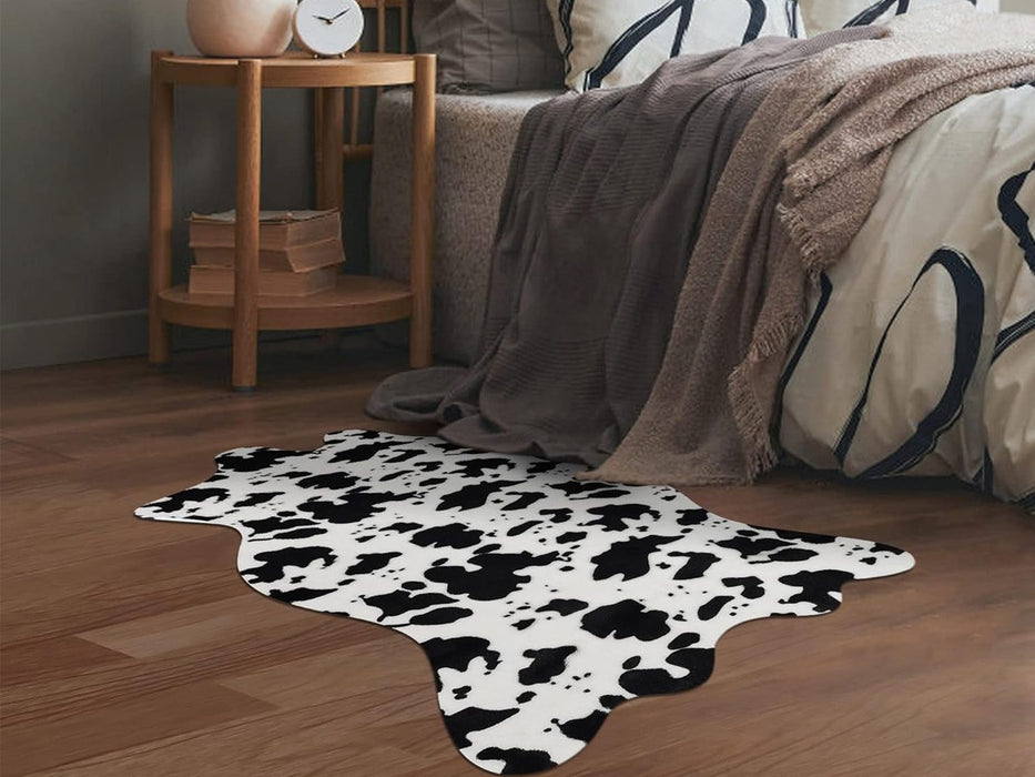 Animal Print Faux Fur Area Rug