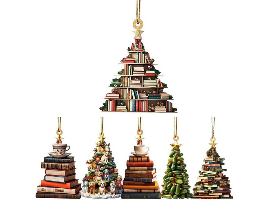 8 Pcs Acrylic Book-Shaped Ornament Christmas Tree Decor