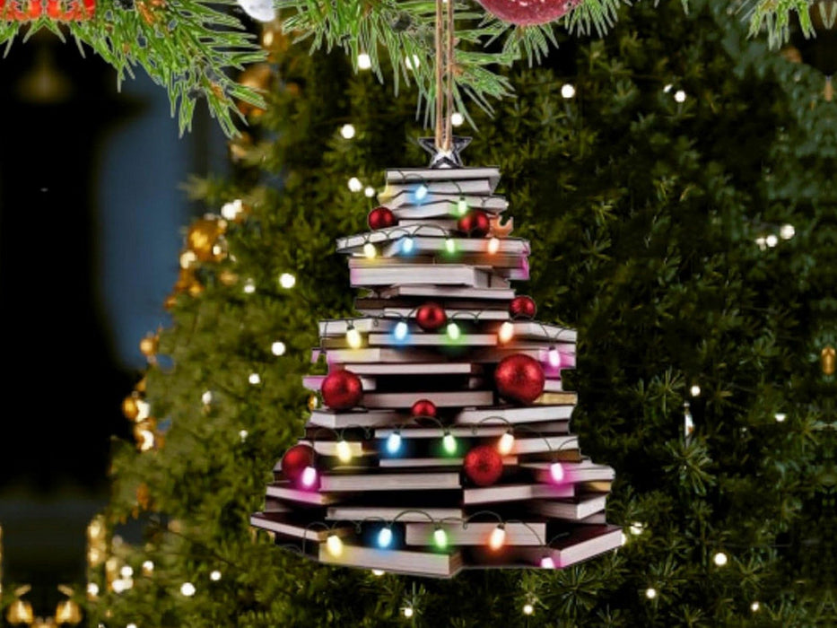 8 Pcs Acrylic Book-Shaped Ornament Christmas Tree Decor