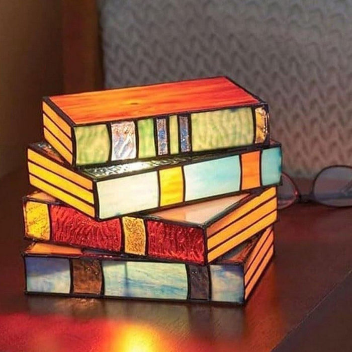 Stained Resin Stacked Books Lamp