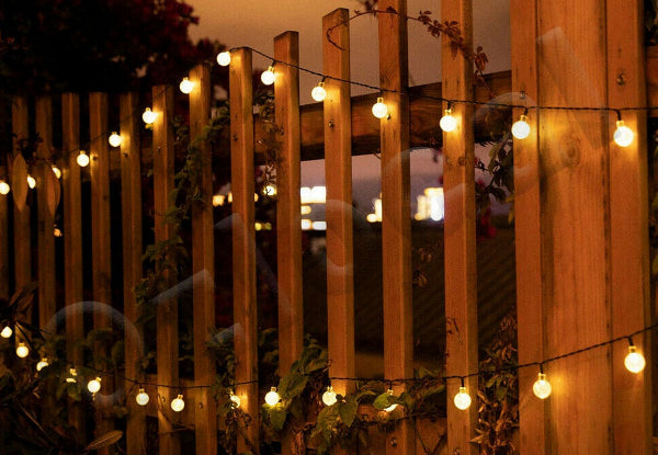 Outdoor LED Solar Globe String Lights