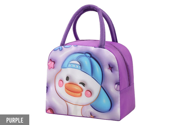 Kids Cute 3D Cartoon Insulated Lunch Bag