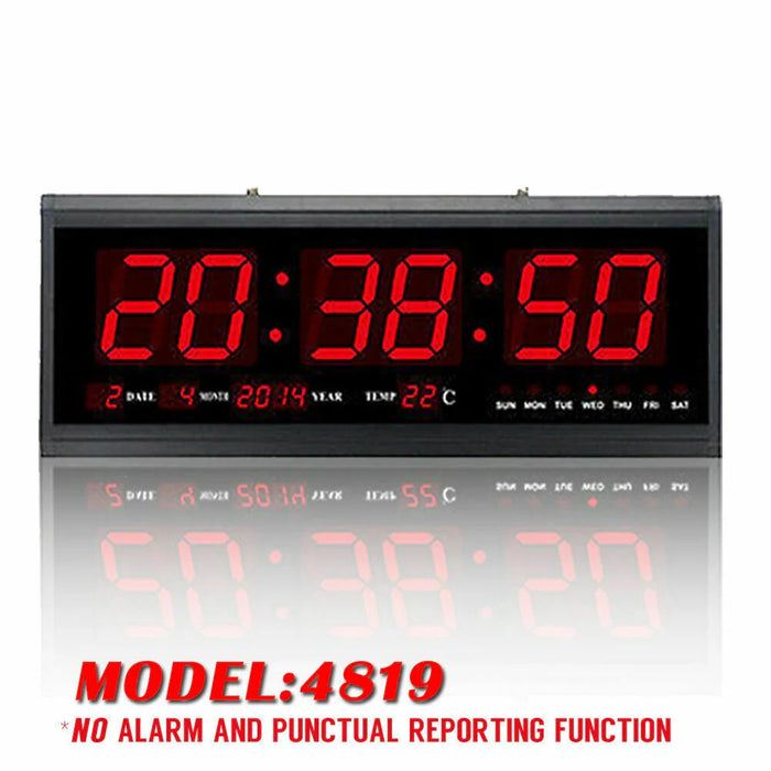 Jumbo LED Clock with Calendar & Temperature