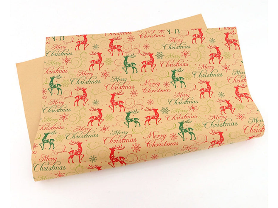 6 Pcs Christmas Wrapping Papers with Jute Strings