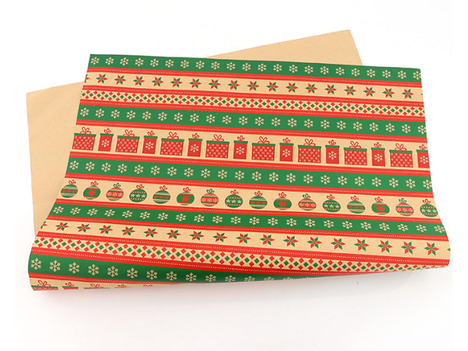 6 Pcs Christmas Wrapping Papers with Jute Strings