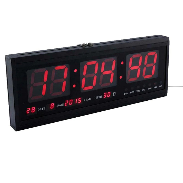Jumbo LED Clock with Calendar & Temperature