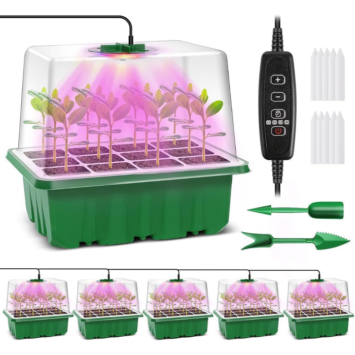 Seed Starter Kit with LED Grow Light - 5 Pack