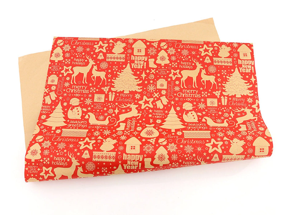 6 Pcs Christmas Wrapping Papers with Jute Strings