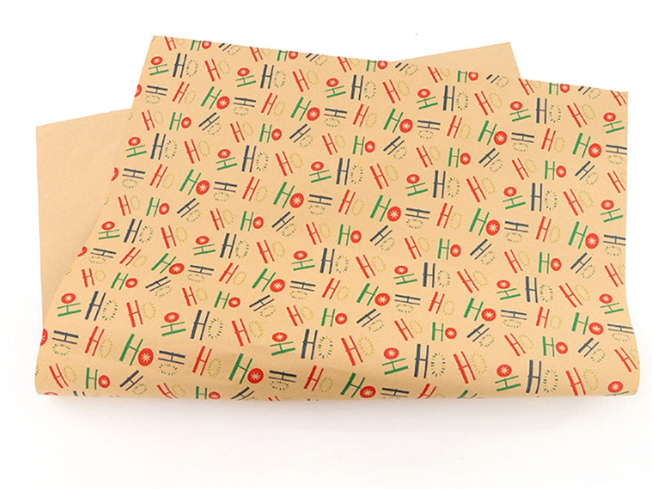 6 Pcs Christmas Wrapping Papers with Jute Strings